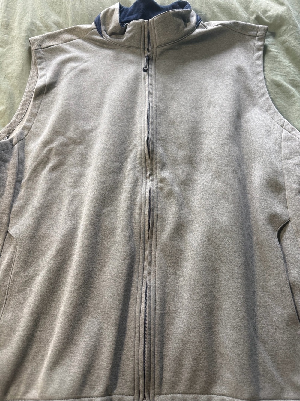Southern Tide Navy Fleece Vest with Orange Accent